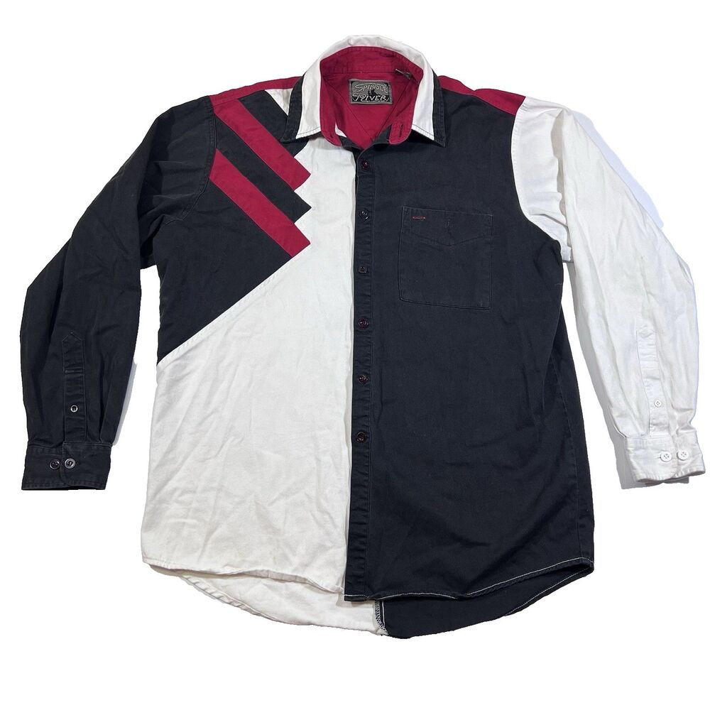 Vintage Spindle River Colorblock Long Sleeve Button Up Western Shirt Men's Large